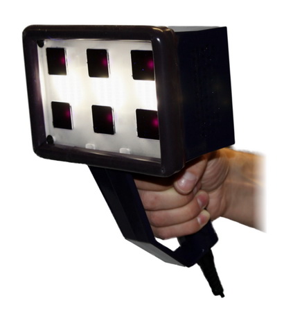 UVED-6W-F1 UV-A-LED-Handlampe mit zugeschaltetem Weißlicht
